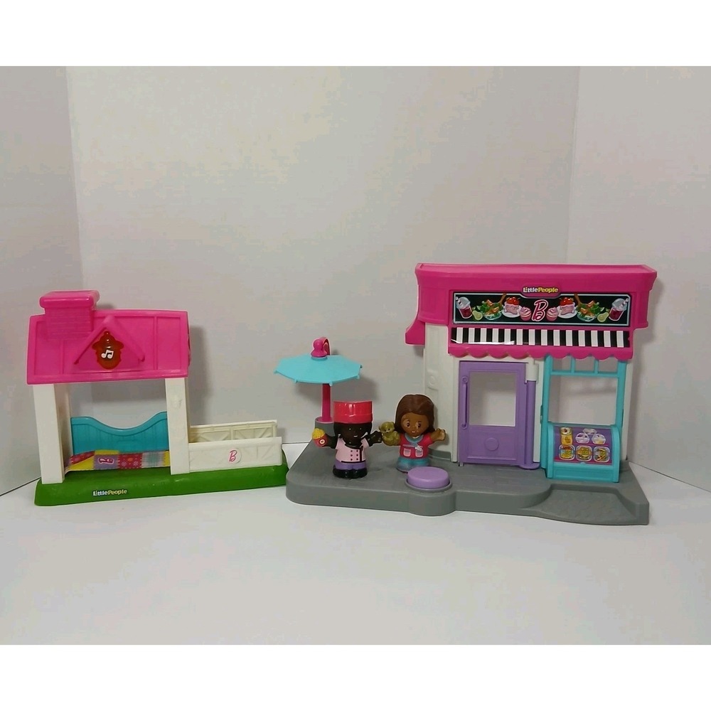 Fisher-Price Little People Barbie Horse Stable Light Sound Playset & Barbie Cafe